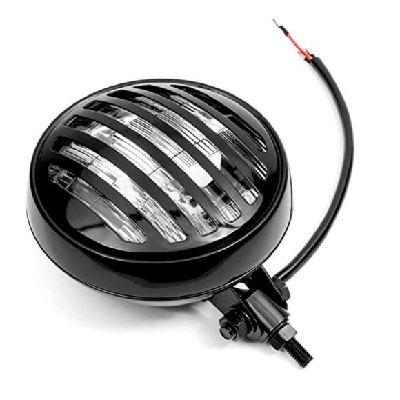 6" Black Motorcycle Headlight with Grill High Low Beam Headlamp Bottom Mount - Picture 5 of 5